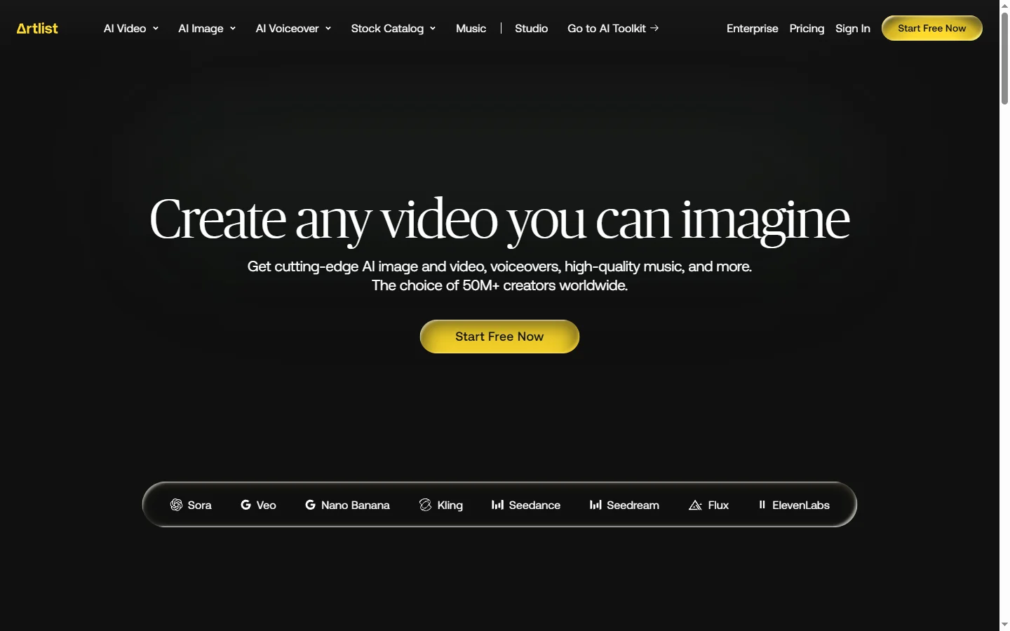 Artlist AI screenshot