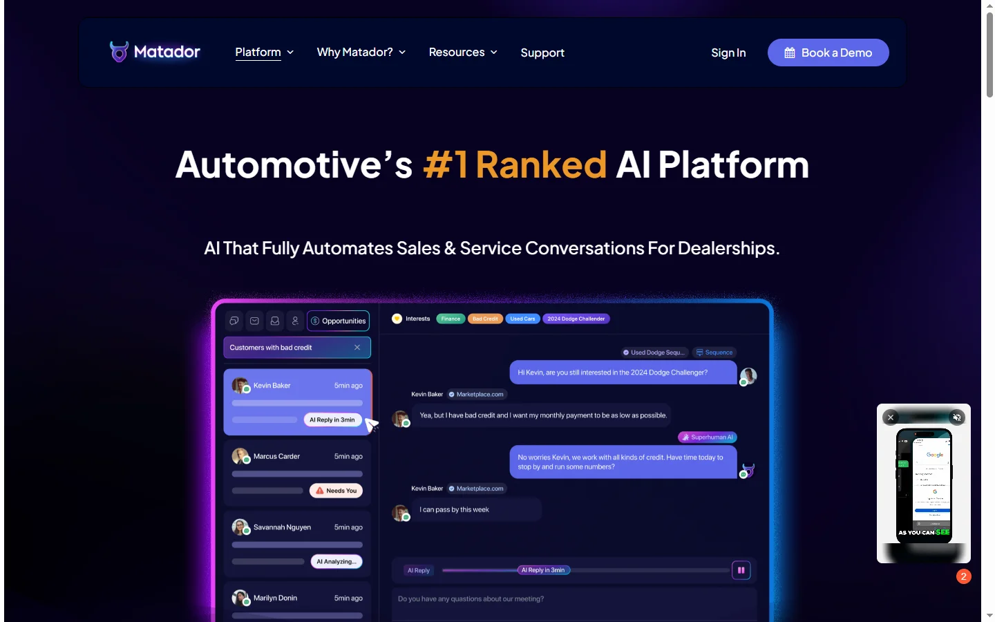 Matador AI screenshot