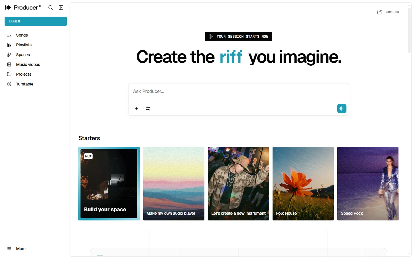 Riffusion AI screenshot
