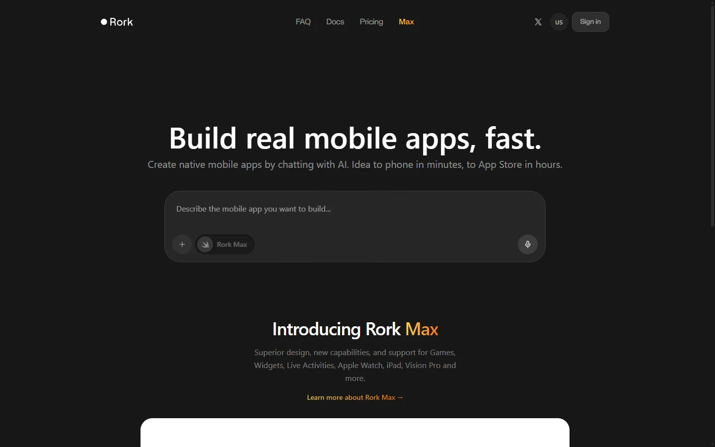 Rork AI screenshot
