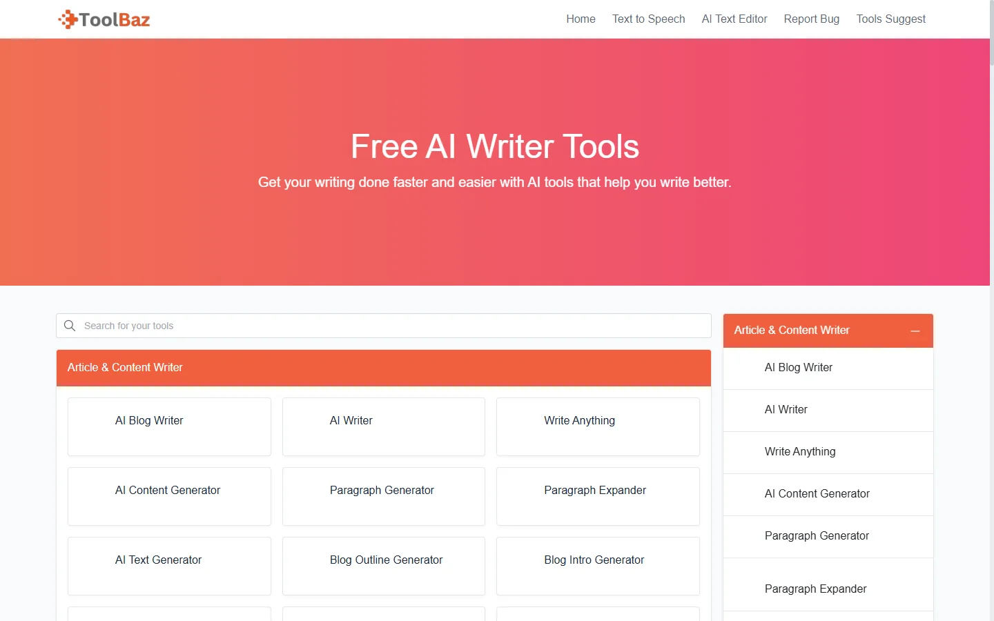 Toolbaz AI screenshot