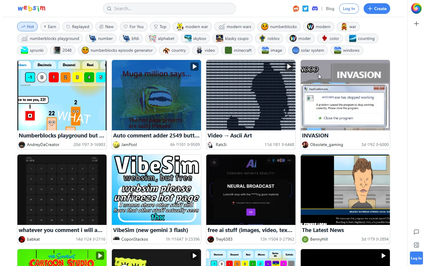 WebSim AI screenshot